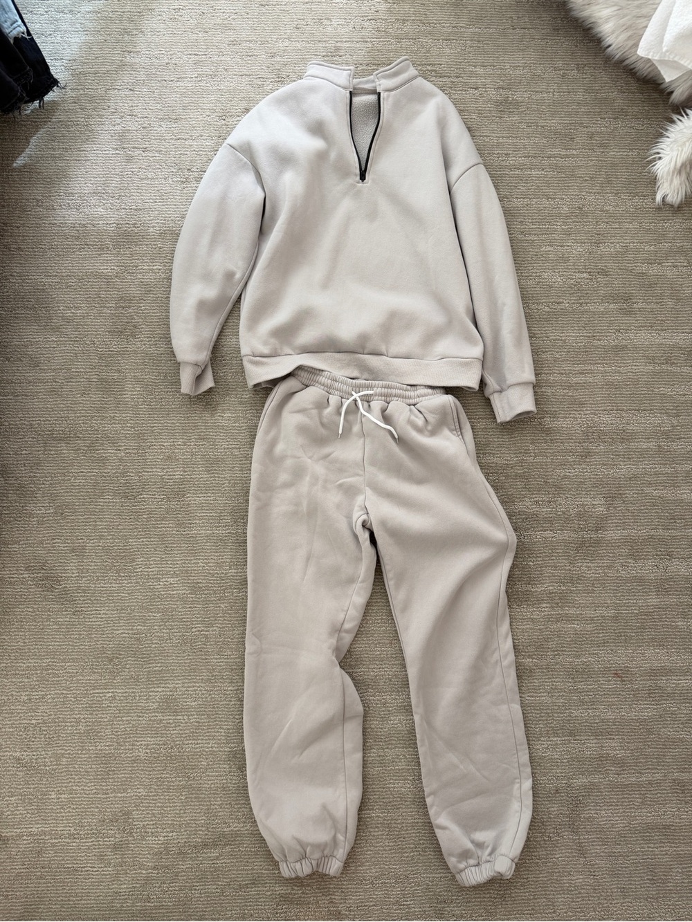 Oversized Sweat Set - Light Beige
